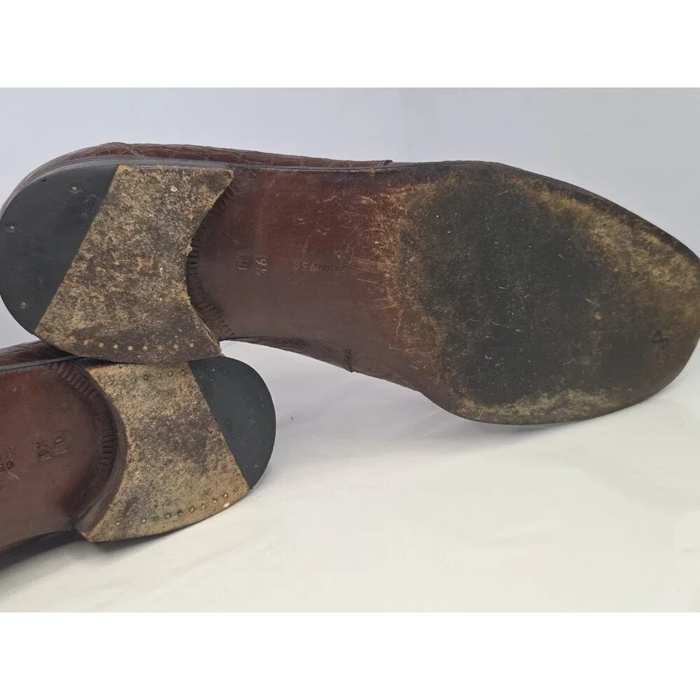 Vintage FBSC Marco D'Oro Italy Genuine Alligator Loafers Mens 9.5 D Excellent